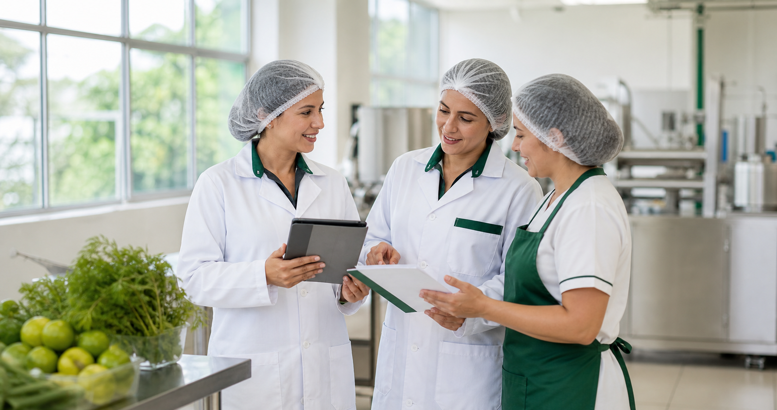 Ingenieras de alimentos de Alimek acompañando a una empresa